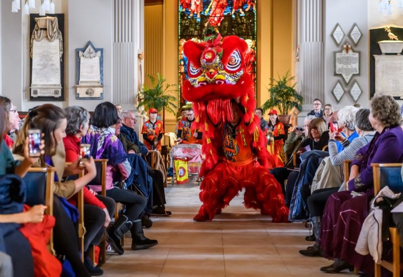 Dragon dance during city-wide Chinese New Year celebrations in Birmingham
