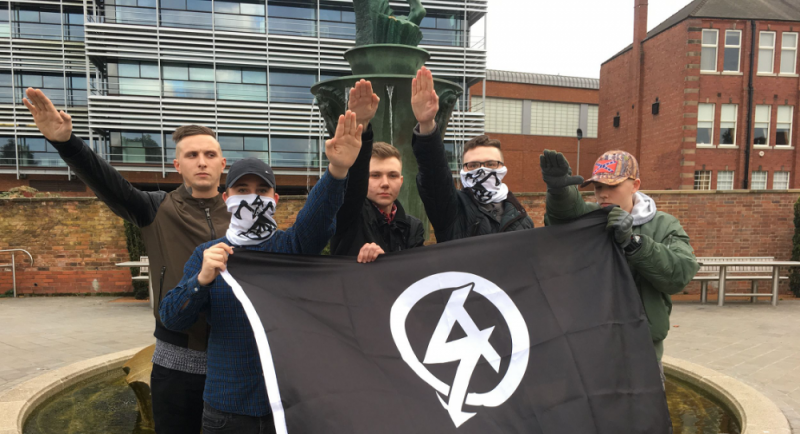 Members of the banned extreme right wing neo-Nazi group National Action
