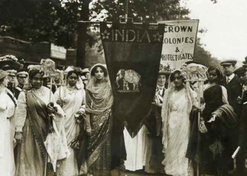 Indian suffragettes in the Women's Coronation Procession,  London, on June 17, 1911