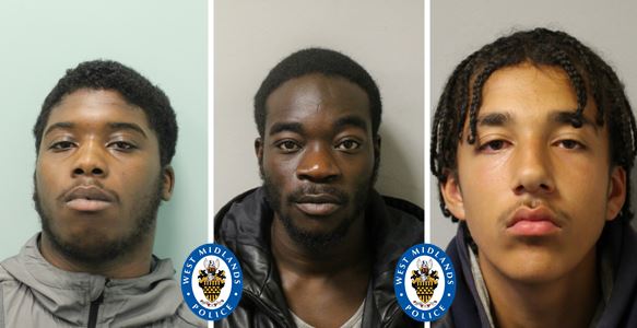 (L-R): London men Ramone Parkins (22), Jeffrey Akyaa (28) and 20-year-old Dylan Creffield-Foster all acted as couriers moving drugs from Birmingham to Hereford 