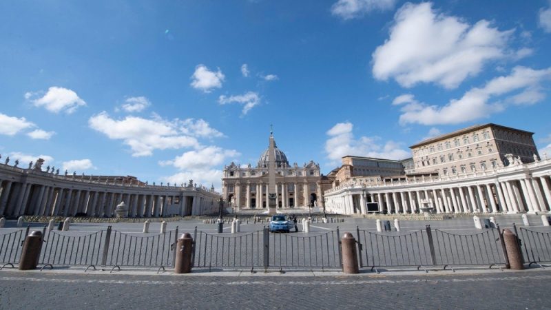 Saint Peter's Square in the Vatican has been almost deserted following the COVID-19 outbreak 