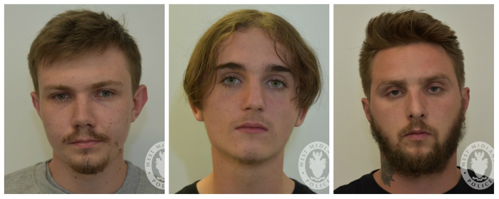 (L-R): Garry Jack from Shard End in Birmingham, Connor Scothern from Nottingham and Daniel Ward from Bartley Green in Birmingham were part of a banned neo-Nazi terrorist group