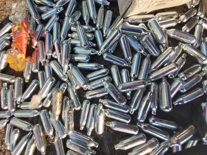 A huge amount of nitrous oxide canisters were discovered by the gates of Birmingham City Football Club