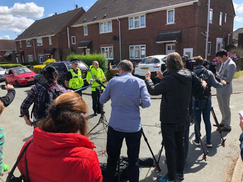 West Midlands Police hold a press conference at the scene of the attack in Wolverhampton, with Supt. Simon Inglis and Assistant Chief Ambulance Officer Nathan Hudson from the West Midlands Ambulance Service (WMAS)