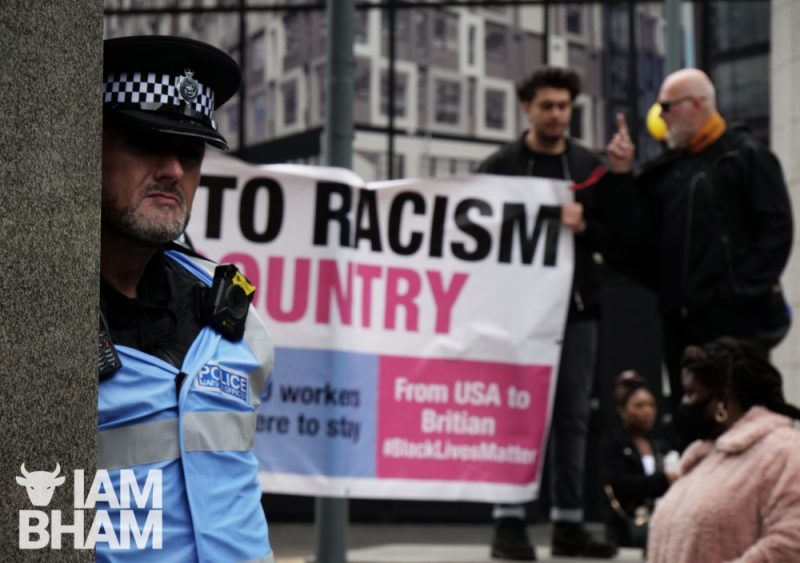 A Black Lives Matter protest outside the West Midlands HQ on June 19, 2020