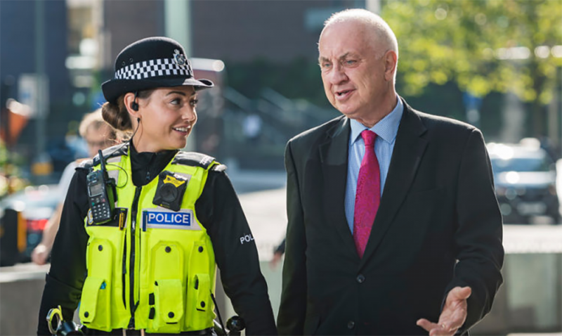 West Midlands Police and Crime Commissioner David Jamieson with a police officer