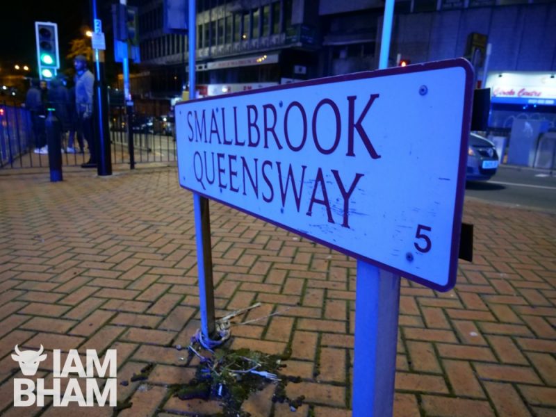 Smallbrook Queensway in Birmingham city centre earlier today 