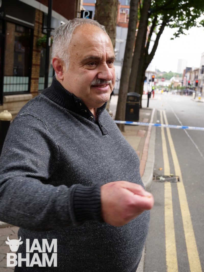 Mykonos Bar owner Savvas Sfrantzis, who witnessed the vicious stabbings in Hurst Street, describes the knife attack to reporters 