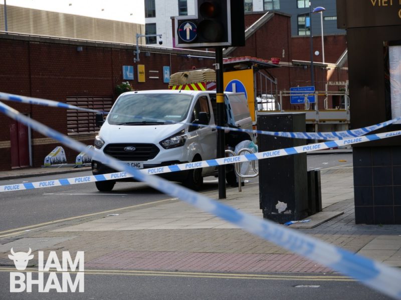 Bromsgrove Street and Hurst Street have been cordoned off 
