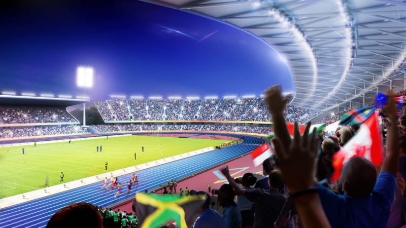 An artist's impression of how the Alexander Stadium is set to look in legacy mode following the Birmingham 2022 Commonwealth Games