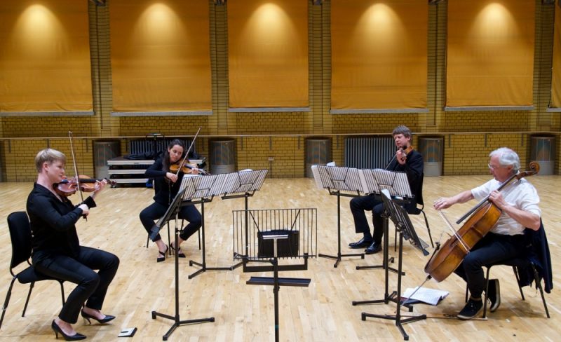 BCMG String Quartet in rehearsal at the CBSO Centre