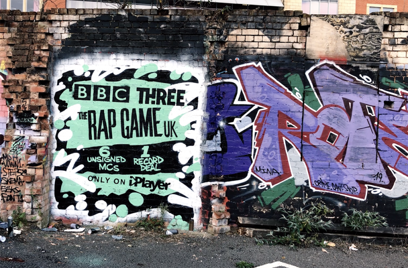 The Rap Game UK street art mural by David Brown aka Panda 