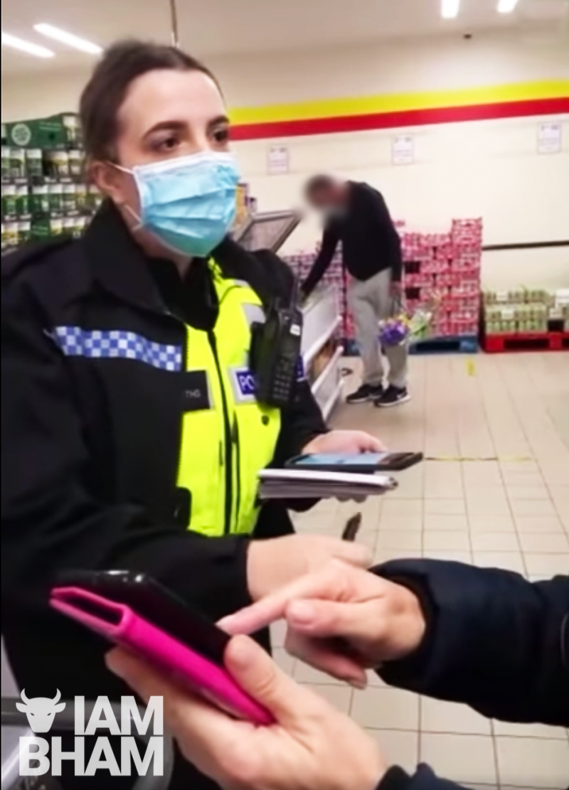 The shopper attempted to show her exemption card and proof on her phone to the police officers at Farmfoods in Dudley