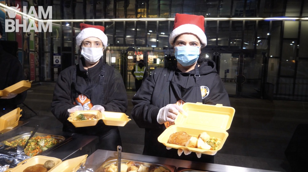 VIDEO: Volunteers feed homeless on Christmas Eve at Birmingham New Street Station