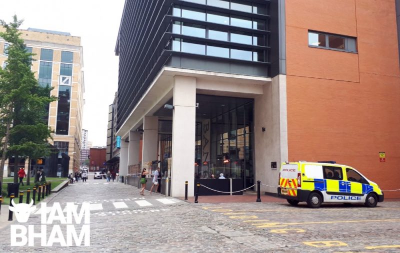 Police in Brindley Place following the incident