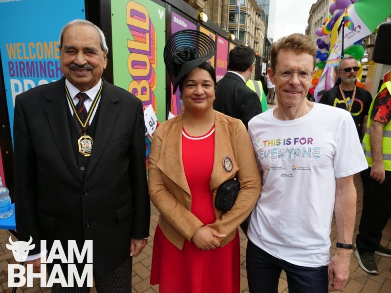 Birmingham's Deputy Lord Mayor Mohammed Azim with his daughter Deputy Lady Mayoress Bushra Bi, and West Midlands mayor Andy Street