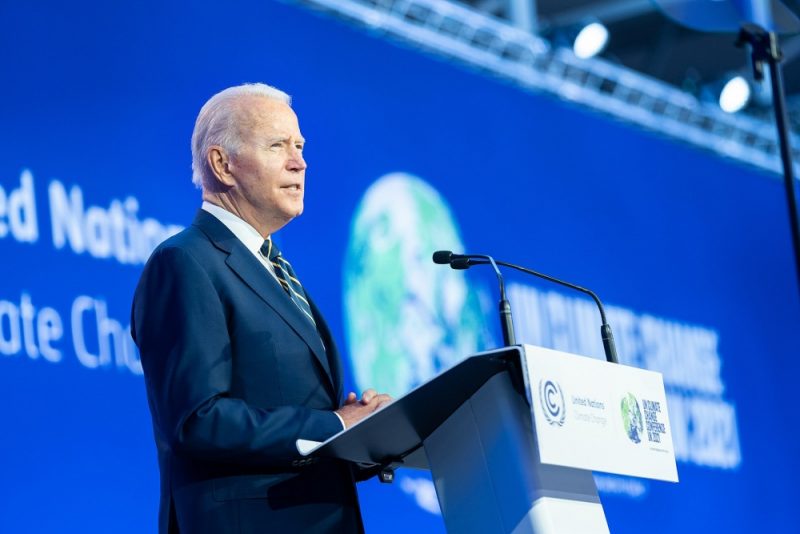 US President Joe Biden at the opening ceremony of COP26