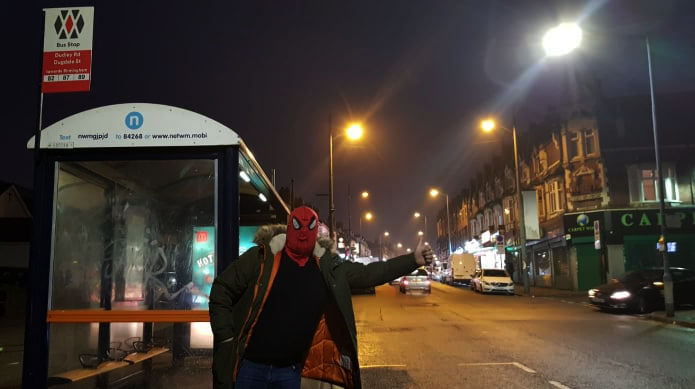 Spider-Man, far from home, came to Birmingham to help the homeless during Christmas