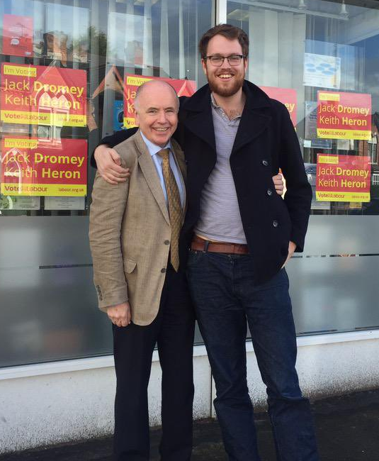Jack Dromey MP with his son Joe Dromey
