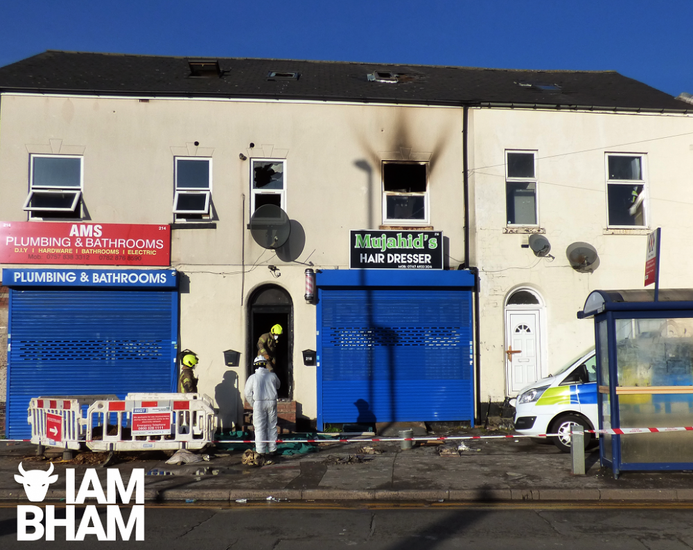 The blaze took place at a barber shop in Green Lane, Small Heath