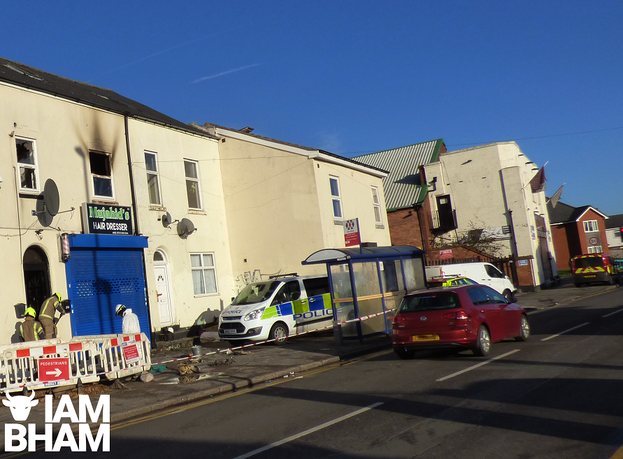 West Midlands Police were also present at the scene of the fire in Small Heath