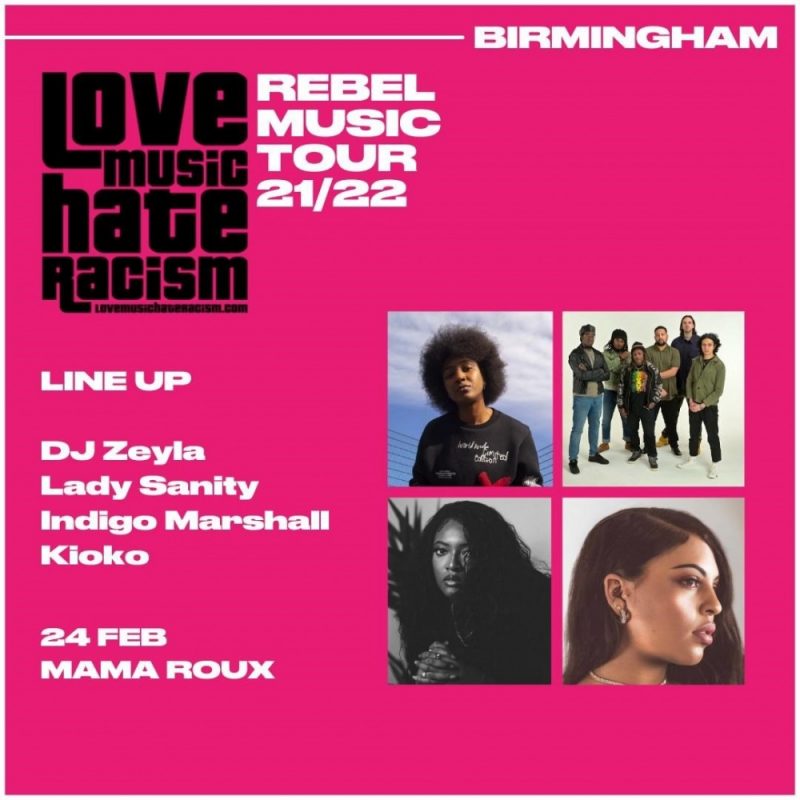 Lady Sanity, KIOKO, DJ Zeyla and Indigo Marshall are performing in Birmingham as part of LMHR's 'Rebel Music Tour' 