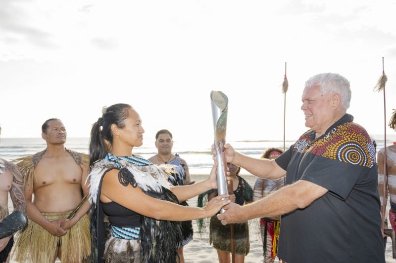 Yugambeh Aboriginal Dancers and Uncle John Graham performing the welcome ceremony