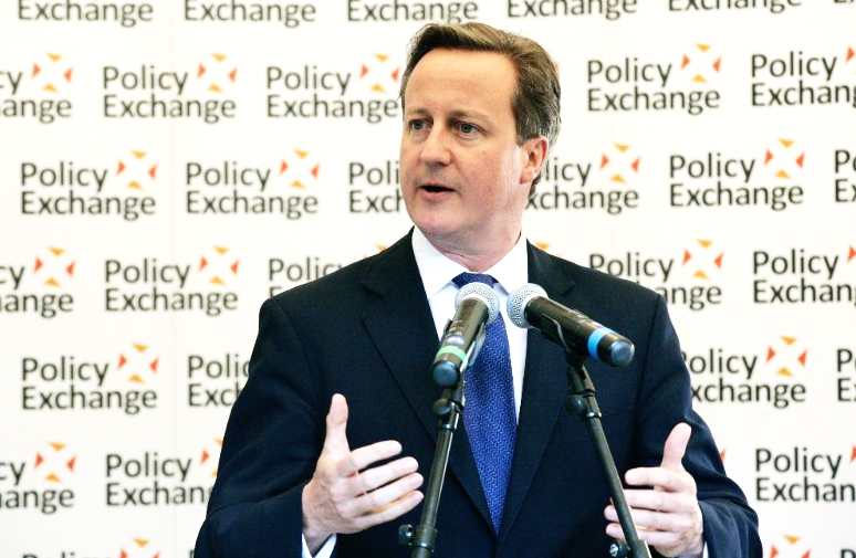 David Cameron speaking at a Policy Exchange event in 2018