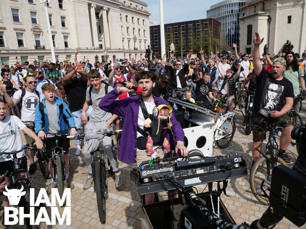 Hundreds of people join Dom Whiting for ‘Drum and Bass on the Bike’ return to Birmingham