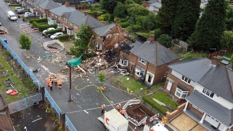 The house in Dulwich Road, Kingstanding, has been reduced to rubble following the explosion
