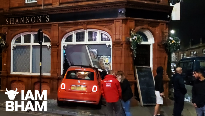 Shocking scenes as car crashes into pub in Bordesley Green area of Birmingham