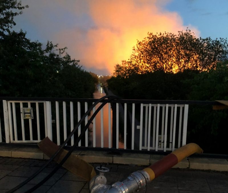 Fire crews from Sheldon used water from the River Rea to tackle the Nechells fire