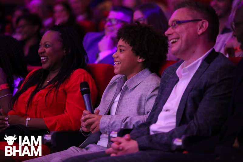 Young actor Cole Martin in the audience for 'My Name Is Cole' with his parents 