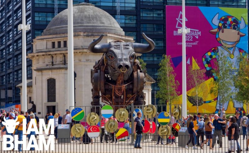 The Commonwealth bull was a huge hit with people at the opening ceremony and is currently on display in Centenary Square