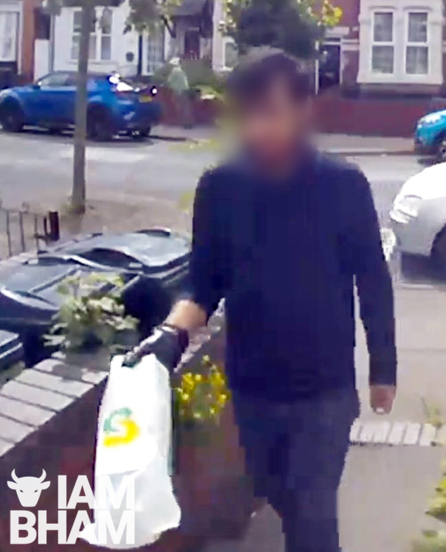 The Deliveroo driver was captured on a doorbell camera delivering the Subway sandwich 