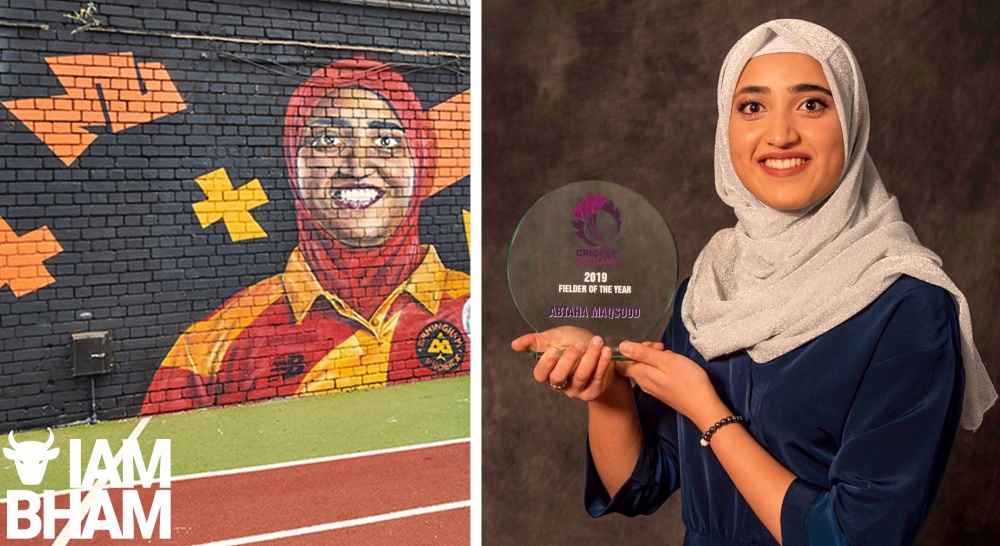 Award-winning British Muslim female cricketer honoured with a mural in Small Heath