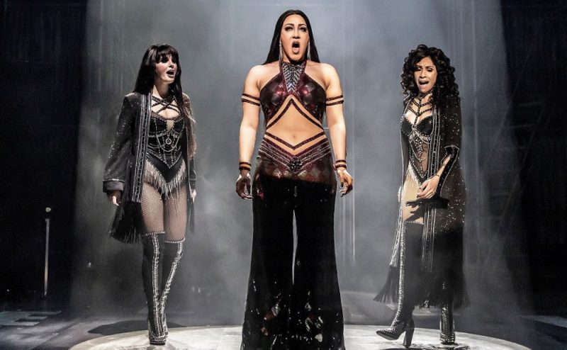 Millie O'Connell (left), Danielle Steers (middle, and Debbie Kurup (right) play Cher at different stages of her career