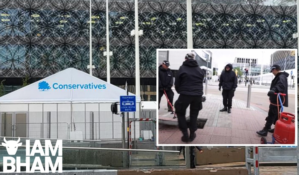 Birmingham’s Centenary Square looks like a fortress for Conservative Party conference