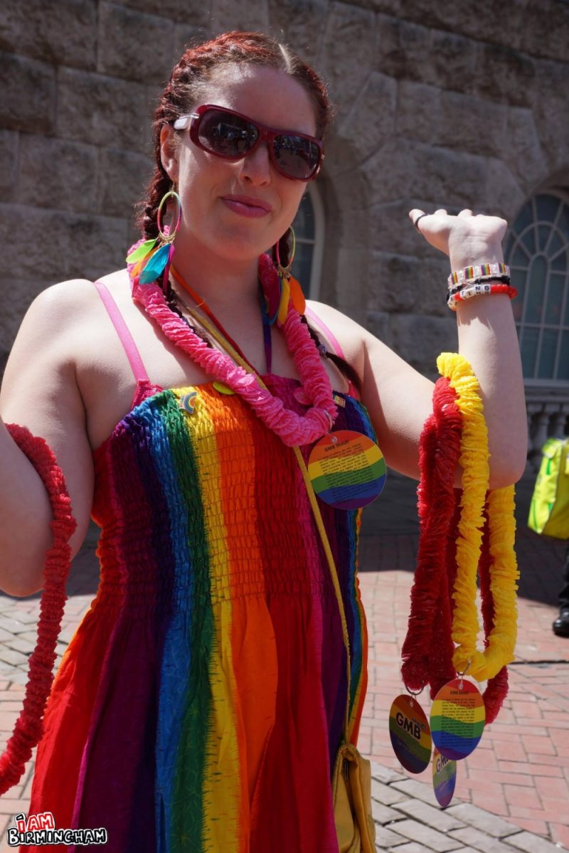 Woman with rainbow Pride attire costume 