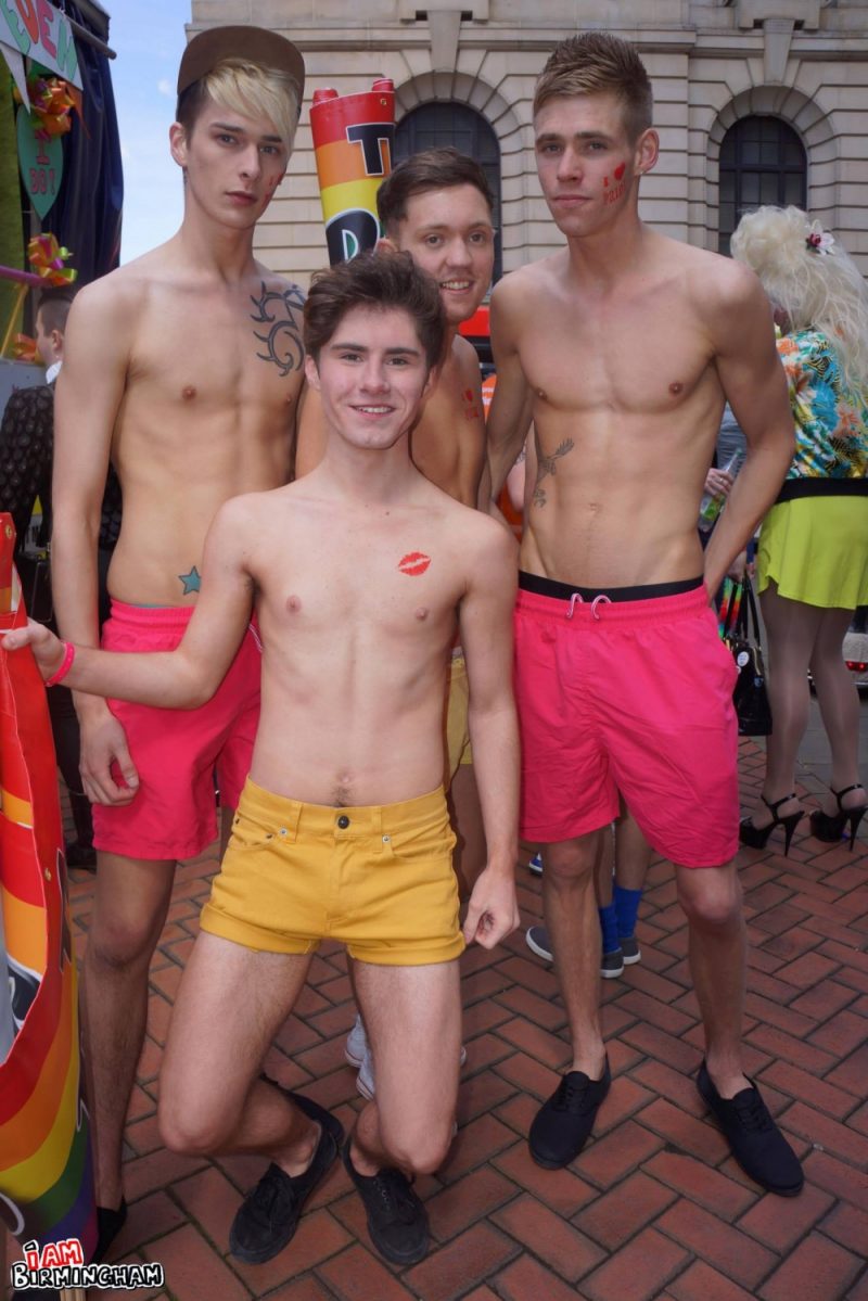 Naked nude twinks guy in briefs at Birmingham Pride 
