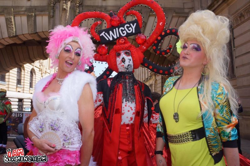 Twiggy and drag queens at Birmingham Pride 2013 