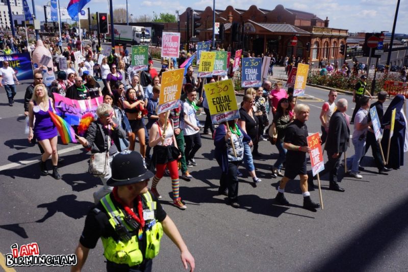 'Equal Love' placards on Pride march