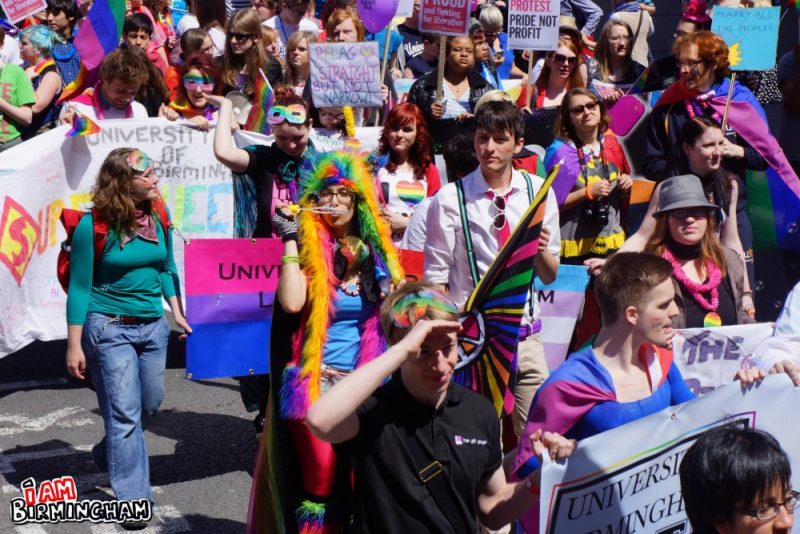 Young people march during Birmingham Pride in 2013 
