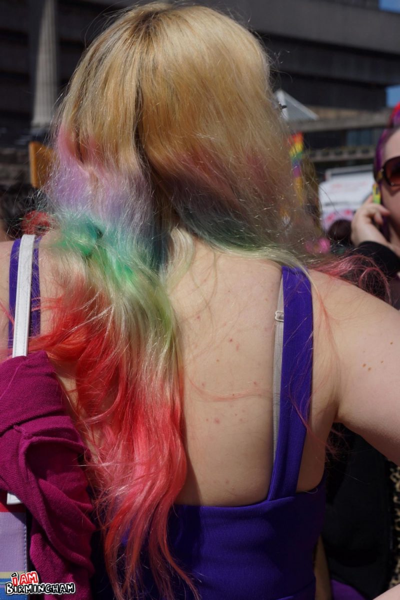 Long rainbow hair at Birmingham Pride 