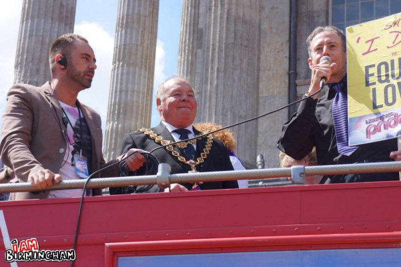 David Nash with the Lord Mayor of Birmingham and Peter Tatchell at Birmingham Pride 2013 