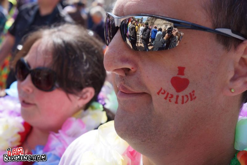 'I Love Pride' face paint stamp in Birmingham 