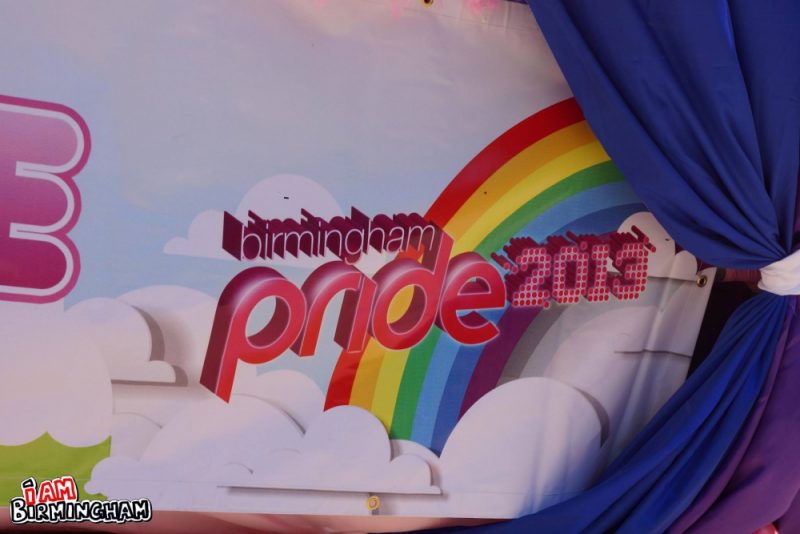 Birmingham Pride 2013 logo on a parade float 