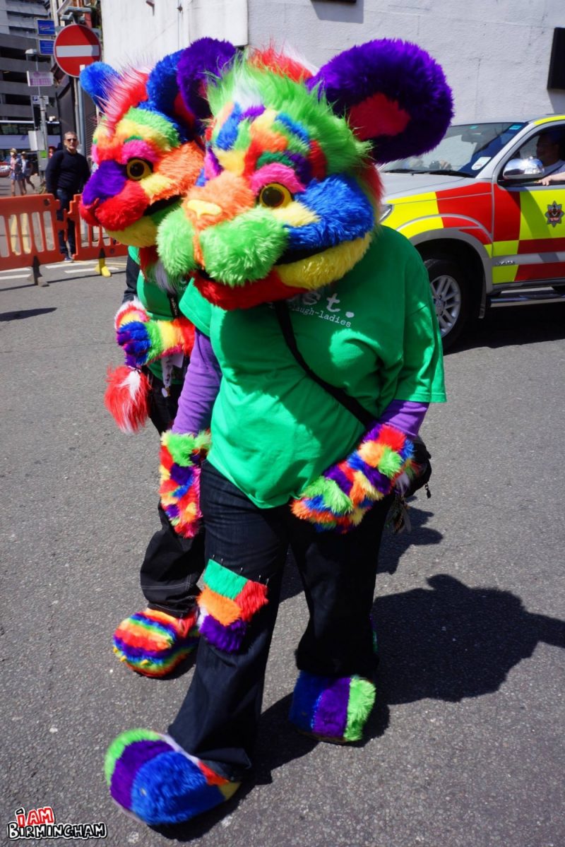 A mascot at Birmingham Pride