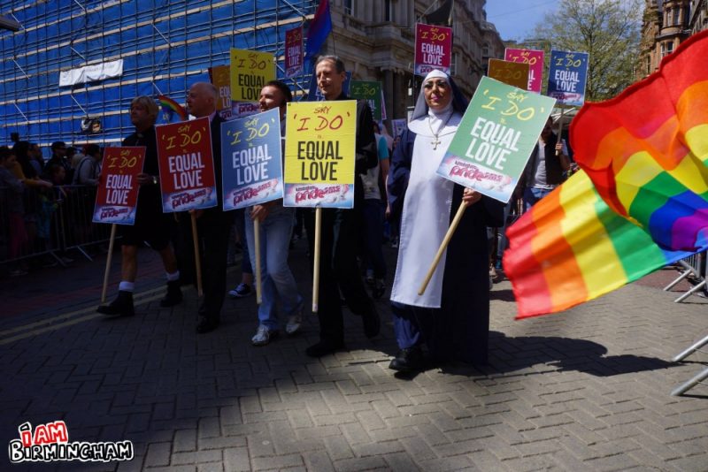Michael Cashman MEP, Lawrence Barton, and Peter Tatchell lead the Pride 
