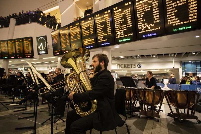 CBSO (City of Birmingham Symphony Orchestra) perform at Birmingham New Street train station on Friday 18 November. Photo: Andrew Fox.